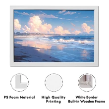 Customized Picture Frame,Horizontal Picture Hanging Picture,Black/Wooden/White Frame Available,Vibrant Painting Posters And Prints For Living Room And Bedroom Decoration, Ready To Hang With Boardwalk Signs, Ideal Holiday Gifts For Family Members,Suitable For Hanging In Living Room, Bedroom, Kitchen, Office, Hotel, Restaurant And Bar