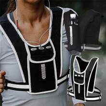 Mochila de corrida mini para homens e mulheres - refletiva, alta visibilidade de 360°, acomoda acessórios e qualquer iPhone, Android, iPad Mini - equipamento leve e ajustável para condicionamento físico, caminhada, ciclismo, trilhas e muito mais!