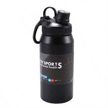 1pc Simple Large Capacity Stainless Steel Insulated Water Bottle Outdoor Hiking Sports Portable Straight Design Water Cup Customized