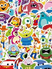 Disney 50Pcs Officially Licensed Pixar Animation Stickers Cartoon Stickers Waterproof PVC Decoration Gifts Laptop Water Bottles Computer Phone Guitar Skateboard DIY Decal Back To School