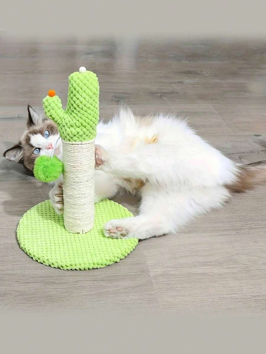 Juguete De Gato Arbol Trepador Rascador Para Cactus Almohadilla Para Rascar De Gato - Verde - Ver 1