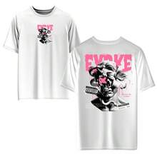 Unisex 100% Cotton T-Shirt With Front And Back Print And Round Neck. - trắng - Xem 1