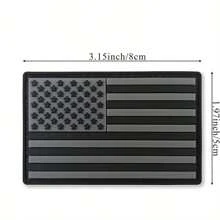 1 pieza Parche de la bandera estadounidense negra - Parche de  PVC, Parche de las banderas de Reino Unido, Italia, Francia