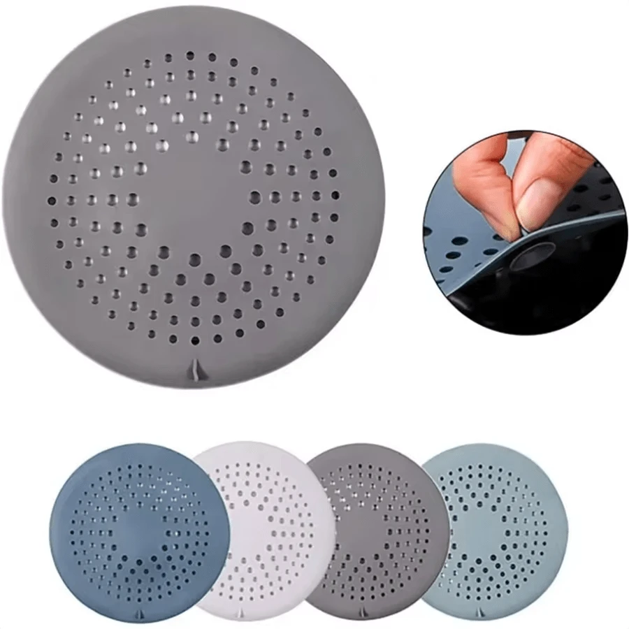 Cattura capelli per scarico doccia, copri scarico da bagno con ventosa, filtro in silicone per lavabo di 15cm, adatto per vasca da bagno e cucina - Multicolore - Visualizzare 1