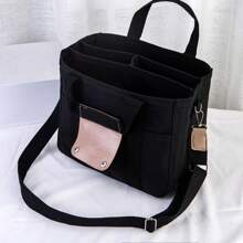 1 peça Bolsa da Mamãe na Moda, Bolsa de Ombro de Lona de Grande Capacidade, Bolsa Transversal para Fraldas para Itens Essenciais do Bebê