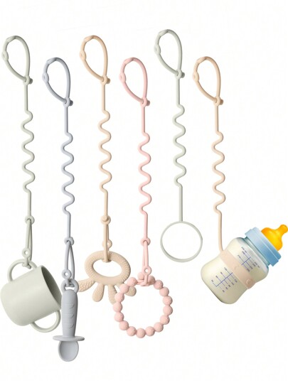 3 Packs Silicone Toy Straps For Baby, Stretchable Silicone Pacifier Chains, Adjustable Baby Bottle Straps, Applies To Car Seat Toy,Teether Toy, High Chair, Stroller Accessories