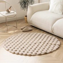 1 件毛绒蓬松圆形地毯，柔软蓬松，易于清洁，适用于卧室、客厅、衣柜、梳妆台 - 多种颜色可选