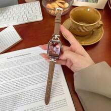1 Pc Becorative Fancy Jewelry Stylish Elegant Slim Leather Loop Compatible With Apple Watch Band For Women Gold Silver Halloween Black Charms Sport Thin 38mm 40mm 41mm 42mm 44mm 45mm 46mm 49mm , Watchband Compatible With Apple Watch Strap Series Ultra 10/9/8/7/6/5/4/3/2/1 SE
