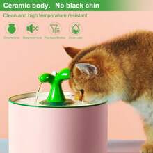 Ceramic Cat Water Dispenser, 1.5L Dog Water Dispenser, Automatic Pet Water Container, Cat Water Dispenser With Automatic Filter