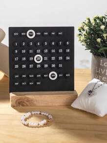 1PC, Lịch vạn niên có thể tháo rời DIY, Lịch ghép sáng tạo, Đồ trang trí trang sức, Đạo cụ chụp ảnh, Phụ kiện có đồ trang trí - màu đen - Xem 2