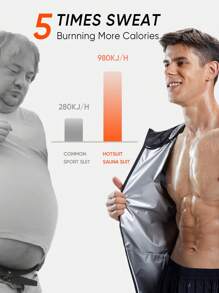 HOTSUIT Sauna Jacket For Boyfriend Style Men Weight Loss Sweat Suit Boxing Workout Exercise Sweat Sauna Jacket - Black - View 5