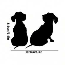 1 件卡通腊肠狗汽车贴纸，黑色通用尺寸 - 黑色 - 查看 4