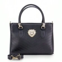 Gaby Show Women's Embroidered V Metal Heart Crossbody And Shoulder Bag - 黑色 - 查看 1