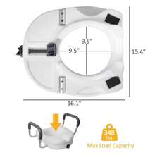 Lonabr 4.5" Raised Toilet Seat Riser W/ Arms For Elderly Handicap Bathroom - White - View 3