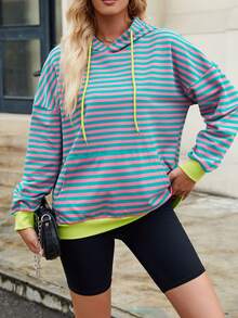 Long Sleeve Loose Hoodie With Pockets,Casual Autumn Winter