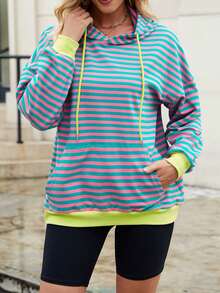 Long Sleeve Loose Hoodie With Pockets,Casual Autumn Winter