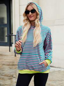 Long Sleeve Loose Hoodie With Pockets,Casual Autumn Winter