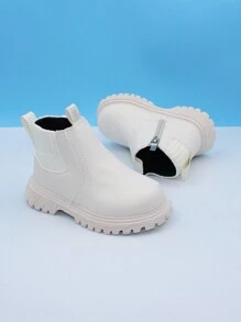 幼儿靴子靴子，全新软底，防滑，皮革，防水，易清洁，1-5 岁 - 米色 - 查看 2