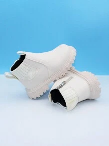 幼儿靴子靴子，全新软底，防滑，皮革，防水，易清洁，1-5 岁 - 米色 - 查看 3