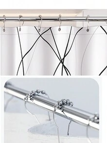 6-12pcs Shower Curtain Rings, Stainless Steel Shower Curtain Hooks Rings Rust Proof, Smooth Sliding Anti-Drop Double Shower Hooks For Shower Curtain, Rods, Shower Rod, Polished Nickel, Bathroom Shower Rods And Curtains. - Multicolor - View 11