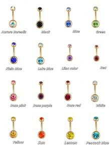 1 buc inel la modă din oțel inoxidabil cu zirconiu cubic, inel pentru buric potrivit pentru buric, bijuterii pentru piercing pentru buric, bară de piercing pentru buric, inele pentru buric, unghii pentru buric, inele pentru buric, bijuterii pentru piercing pentru buric pentru femei și fete, purtare zilnică