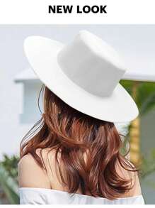 1pc Fedora Hat, Unisex Elegant Wide Brim Dome Top Gentleman English Style Hat, Versatile For Casual Wear, Costume Or Performance - A - View 9