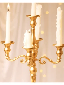 1 Pcs Tall 5 Arm Gold Candelabra Centerpiece For Table, 24.8'' Metal Candelabra Candle Holder, Retro Candelabra Table Centerpieces For Party, Events, Home, Wedding Decor,Halloween And Decorations - Two colors - View 6