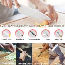 Diamond Sharpening Stone Double-Sided, Diamond Knife Sharpener Stone, Honeycomb Surface Plate With Non-Slip Base For Scissors Knives Outdoor Kitchen Sharpen Tools Coarse 600# / Fine 1200# - 灰色 - 查看 6