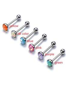 1pc Hypoallergenic 316L Titanium Steel Tongue Barbell, Fish Scale Gradients, 8/10/12/14/16mm Length, 7mm Diameter, 5mm Ball, 14G, Body Jewelry Piercing