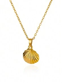 1PC 2025 Summer Starfish Shell Pearl Necklace For Women Men Gold Plated Choker Stainless Steel Jewelry Beach Vacation Gift