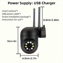 1pc 1080P HD Rotatable Audio Camera, 2.4G Wireless Wifi Security Camera With 4X Human Motion Tracking And 355° View For Home Security And Surveillance, Suitable For Elderly/Kids Monitoring, Includes Night Vision, USB Powered, Supports Cloud Storage & Memory Card (Not Included, Need To Purchase) - Multicolor - View 9