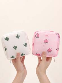 1 个可爱卡通女孩卫生巾收纳袋，大容量女孩月经卫生巾收纳袋，便携式旅行袋 - 多色 - 查看 11