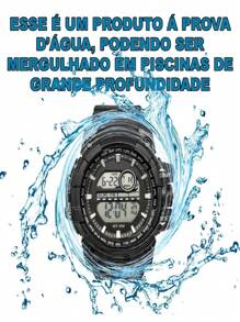 Waterproof Digital Men's Watch Necklace Bracelet And Pendant Silver Kit - Đỏ - Xem 6