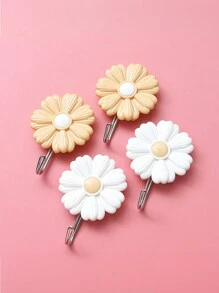 花朵造型随机墙钩，自粘式挂钩，适用于家居装饰、收纳、整理、整理、挂钩、钥匙架、衣架、浴室用品、浴室工具 - 花朵掛鉤 - 查看 3