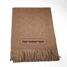 [ Customization ] 1 Thick Autumn/Winter Shawl, Embroidered Personalized Custom Text Content, Elegant And Fashionable Scarf.