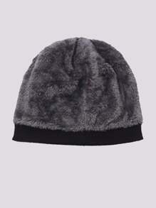 1pc Men's Dual Layer Thermal Lined Knit Cap, Solid Color Winter Warm Beanie Hat For Outdoor Sport, Travel, Riding, Casual Comfortable Snowflake Pattern Suitable For Daily Wear Halloween