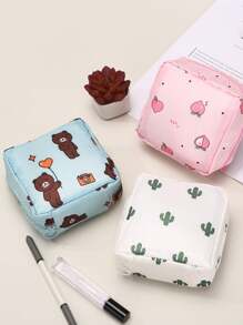 1 个可爱卡通女孩卫生巾收纳袋，大容量女孩月经卫生巾收纳袋，便携式旅行袋 - 多色 - 查看 7