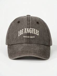1 pieza Gorra de béisbol con bordado de Los Ángeles y lavado para mujer, sombrero casual con protección solar ajustable adecuado para primavera, otoño, viajes, playa y vacaciones, estilo Y2K para jóvenes en Halloween - gorra de béisbol - Ver 24