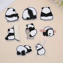 1pc Panda Applique Patch With Heat-Seal, Embroidered Cartoon Panda Mend Patch For Clothing Rips And Holes - Multicolor - View 10
