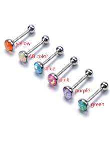 1pc Hypoallergenic 316L Titanium Steel Tongue Barbell, Fish Scale Gradients, 8/10/12/14/16mm Length, 7mm Diameter, 5mm Ball, 14G, Body Jewelry Piercing