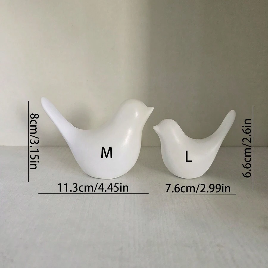 Moderne minimalistische skandinavische Stil weiße Vogel Abstrakte Dekorornament, Heimeinrichtung Musterhausdekoration Tolle Geschenke - Weiss - Übersicht 1