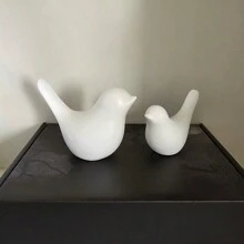 Moderne minimalistische skandinavische Stil weiße Vogel Abstrakte Dekorornament, Heimeinrichtung Musterhausdekoration Tolle Geschenke - Weiss - Übersicht 2