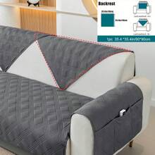 1pc Solid Color Waterproof Slipcover, Anti-Slip Pet Sofa Protector, Furniture Cover For Bedroom, Office, Living Room, Home Decor (Sold Individually, Armrests And Backrests Need To Be Purchased Separately)