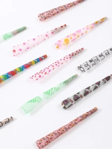 50 件/罐带尖头的图案印花草本预卷锥体、喇叭型草卷纸和无害天然材料高品质吸烟配件，是吸烟者的绝佳礼物，烟草店物品。 - 彩色 - 查看 1