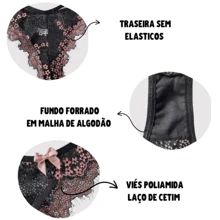 Helena Luxury Chantilly Bicolor Lace Lingerie Set - Đen và trắng - Xem 4