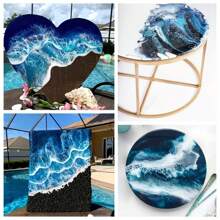 16OZ(8oz A+8oz B)/32OZ(16oz A+16oz B) Crystal Clear Epoxy Resin Set Casting And Coating For Table Tops, Art Casting Resin, Jewelry Projects, DIY Tumbler Crafts, Molds, Art Pieces, Easy Mix 1:1 Ratio(8oz A+8oz B)