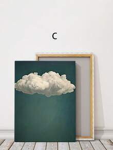 3 件/1 件带框帆布墙艺术海报，描绘了柔软飘逸的云彩漂浮在深绿色的天空上，带有微妙的灯光效果，非常适合客厅、卧室、办公室、酒吧墙壁装饰，可直接悬挂 - 彩色 - 查看 17