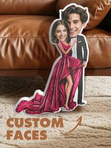 1個個性化造型枕頭有趣有趣的禮物,附有照片名稱文本定制照片枕頭,花朵枕頭配文本情人節禮物,獨特的男女朋友丈夫妻子她/他禮物,非常適合生日,週年紀念日,情人節,畢業典禮,婚禮,母親節,父親節,聖誕節 - 情侶11 - 查看 2