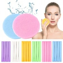 Compressed Facial Sponges In 6 Vibrant Colors - Professional Esthetician's Choice For Makeup Removal And Skin Exfoliation, Round Cleansing Sponges For Women, Ideal For Daily Washing