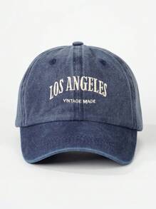 1 pieza Gorra de béisbol con bordado de Los Ángeles y lavado para mujer, sombrero casual con protección solar ajustable adecuado para primavera, otoño, viajes, playa y vacaciones, estilo Y2K para jóvenes en Halloween - gorra de béisbol - Ver 22